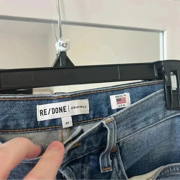 842 Re/Done High Rose Ankle Stretch Crop Jeans - Picture 3 of 6